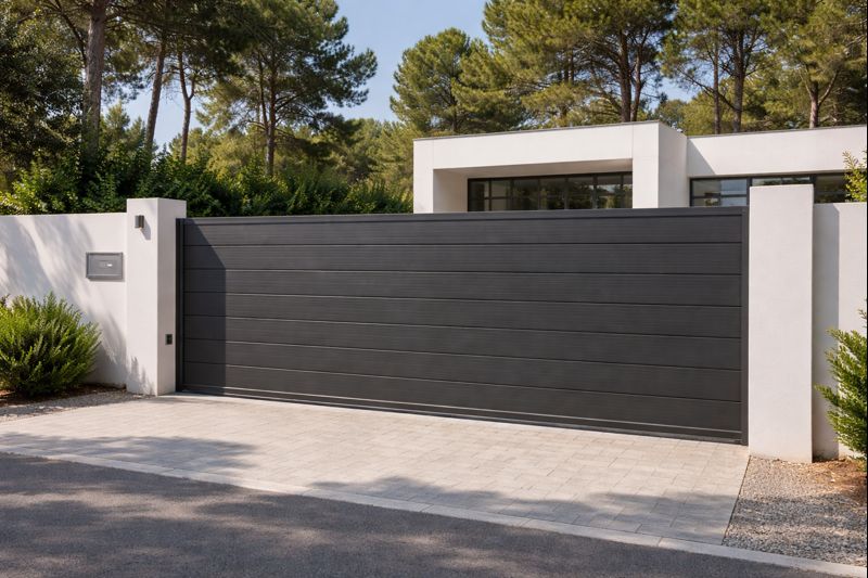 Puerta corredera en chalet con parcela en Gandia