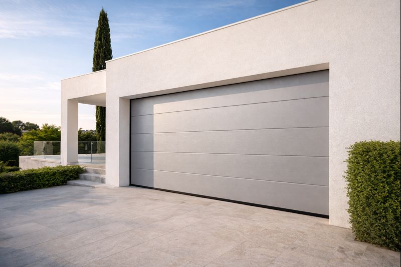 Puerta seccional en vivienda moderna en Gandia